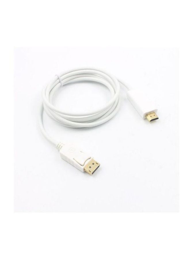 Male DP To HDMI Male Adapter Cable White - Image 5